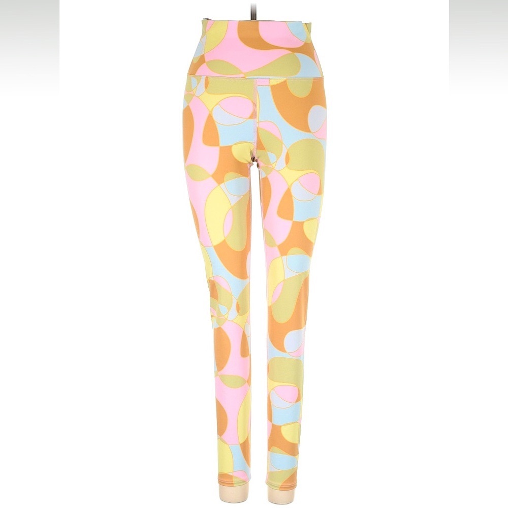 Beach Riot Sport Retro Pastel Color Block Leggings (Size Medium)